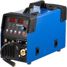 VEVOR MMA/MIG/LIFT TIG Welder, 250 AMP AC 110/220V Dual Voltage TIG Welding Machine with IGBT Inverter, Digital Display 3 in 1 Multiprocess Welder, Blue Portable Machine with Welding Gun and Wire