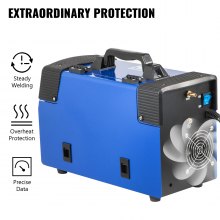 VEVOR MMA/MIG/LIFT TIG Welder, 250 AMP AC 110/220V Dual Voltage TIG Welding Machine with IGBT Inverter, Digital Display 3 in 1 Multiprocess Welder, Blue Portable Machine with Welding Gun and Wire