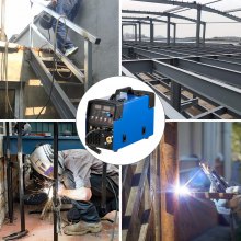VEVOR MMA/MIG/LIFT TIG Welder, 250 AMP AC 110/220V Dual Voltage TIG Welding Machine with IGBT Inverter, Digital Display 3 in 1 Multiprocess Welder, Blue Portable Machine with Welding Gun and Wire