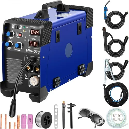 VEVOR MIG Welder, 3 in 1 Welder Welding Machine, 270 Amp MIG TIG Arc Welder 110V 220V TIG Welder Lift ARC Welder Digital Display Combo Welding Machine MMA Stick IGBT DC Inverter Welder