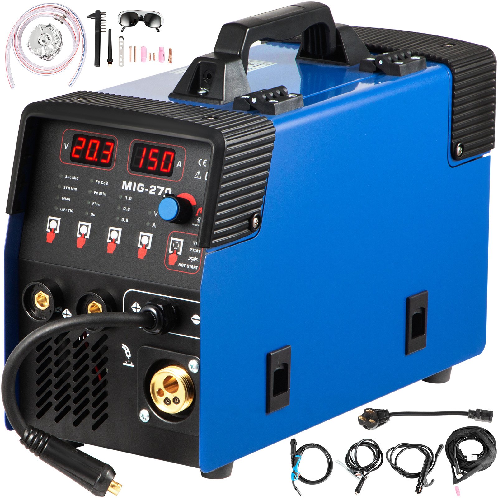 VEVOR 270Amp Welder MIG ARC TIG Welding Machine Gas / Gasless Portable 270A