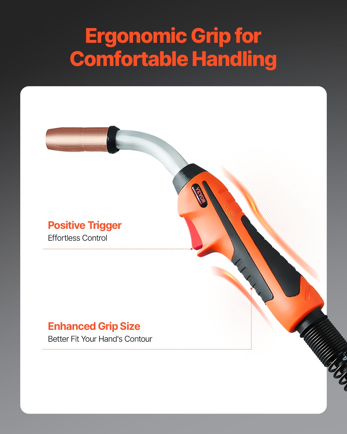 VEVOR 250Amp Mig Welding Gun with 15FT Cable, Compatible with Millermatic 200, 210, 212, 250, 250X, 251, 252 Welders, Suitable for 0.030", 0.035" and 0.045" Welding Wires