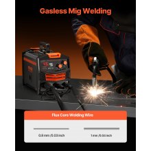 MIG Welder 130Amp Gasless Flux Core Mig Welding Machine with IGBT Inverter Tech