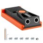 VEVOR Pocket Hole Jig Kit, 1/2 to 1-1/2 in Adjustable, Mini Jig Pocket Hole System with Step Drill, Hex Wrench, Drill Stop Ring, Square Drive Bit, and Screws, Reinforced Nylon Frame, for Woodworking