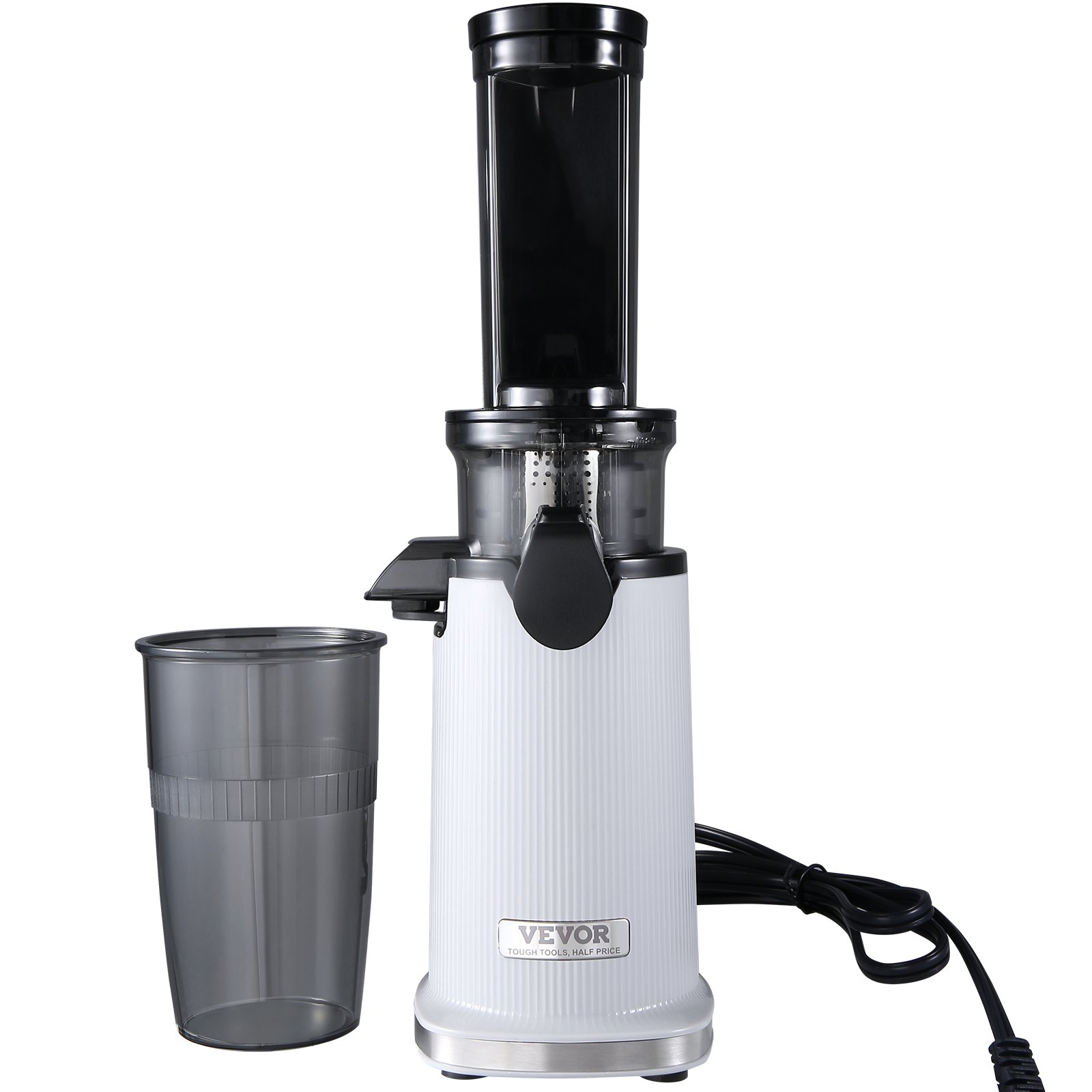 VEVOR Masticating Juicer, Cold Press Juicer Machine, 1.3" Feed Chute Slow Juicer, Juice Extractor Maker with High Juice Yield, Easy to Clean with Brush, for High Nutrient Fruits Vegetables