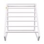 Suport pentru prosoape de piscină VEVOR, 8 bare, alb, organizator triunghiular de depozitare independent pentru exterior, din PVC, include 8 cleme pentru prosoape, geantă de plasă, cârlig, depozitează și plutitoare și vâsle, pentru plajă, piscină