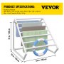 VEVOR Pool Towel Rack, 8 Bar, White, Freestanding Outdoor PVC Triangular Poolside Storage Organizer, Include 8 Towel Clips, Mesh Bag, Hook, Also Stores Floats and Paddles, for Beach, Swimming Pool