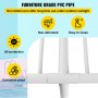 VEVOR Pool Towel Rack, 5 Bar, White, Freestanding Outdoor PVC T-Shape Poolside Storage Organizer, Include 8 Towel Clips, Mesh Bag, Hook, Also Stores Floats and Paddles, for Beach, Swimming Pool, Home