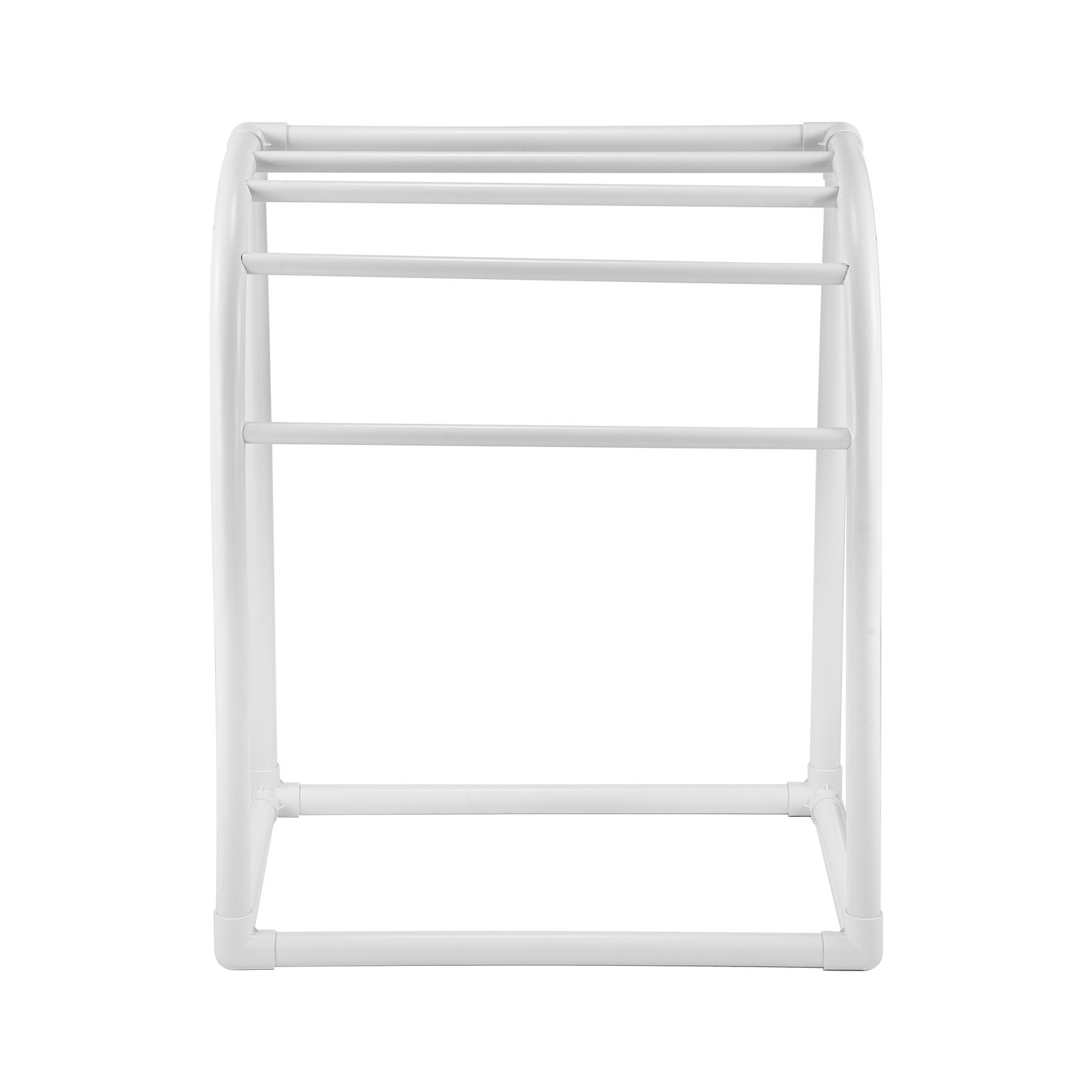 VEVOR Towel Rack, 5 Bars Outdoor PVC Towel Holder, Floor Standing Pool Towel Hanger Stand with Clips, Bag & Hook, Outdoor Indoor Quilt Drying Rack Organizer, Ideal for Poolside, Bathroom, Spa, White