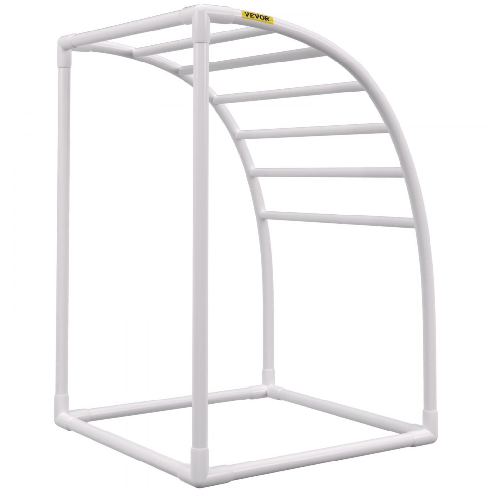 VEVOR Outdoor Towel Rack Pool Towel Rack 7 Bar Curved White Freestanding Patio