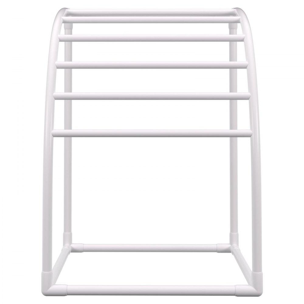 VEVOR Outdoor Towel Rack Pool Towel Rack 7 Bar Curved White Freestanding Patio