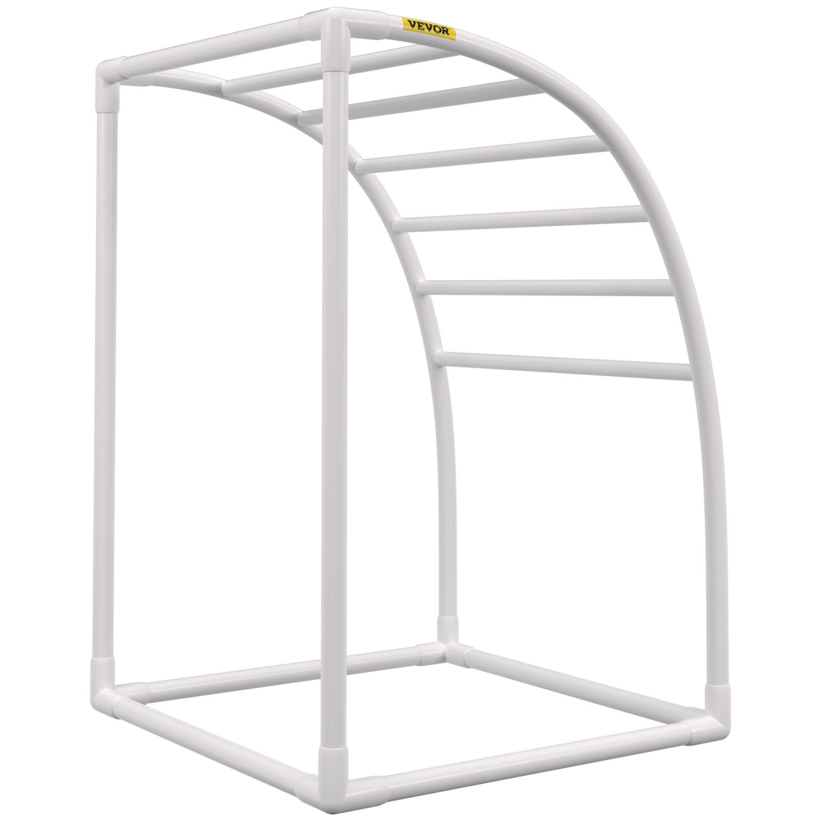 VEVOR Outdoor Towel Rack Pool Towel Rack 7 Bar Curved White Freestanding Patio