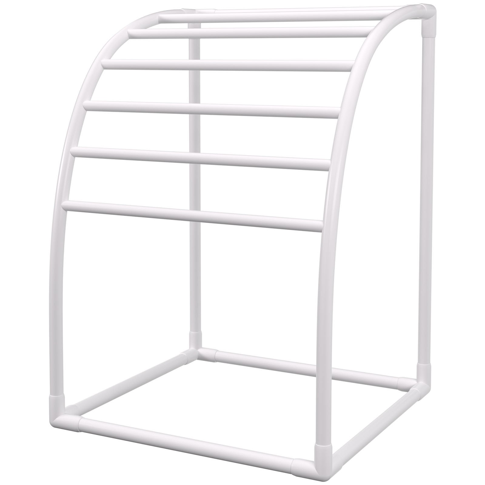 VEVOR Outdoor Towel Rack Pool Towel Rack 7 Bar Curved White Freestanding Patio