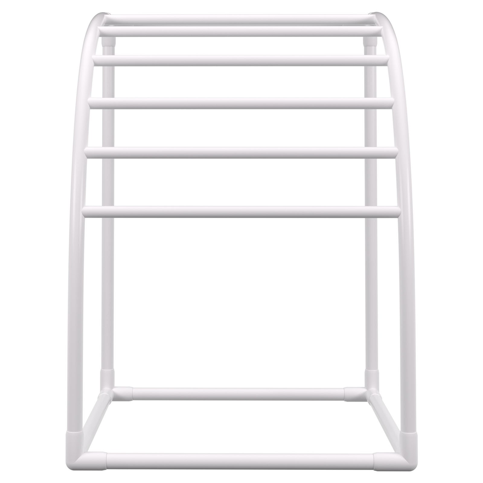 VEVOR Outdoor Towel Rack Pool Towel Rack 7 Bar Curved White Freestanding Patio