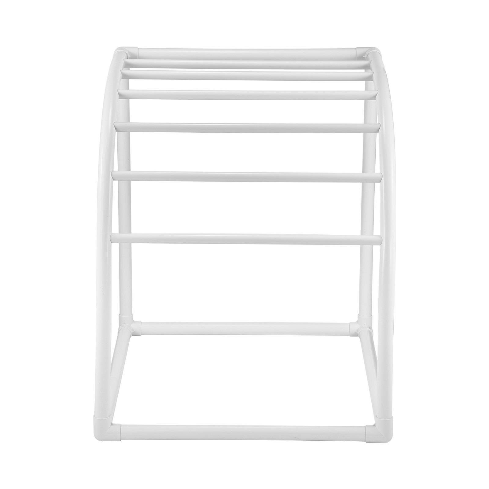 VEVOR Towel Rack, 7 Bars Outdoor PVC Towel Holder, Floor Standing Pool Towel Hanger Stand with Clips, Bag & Hook, Outdoor Indoor Quilt Drying Rack Organizer, Ideal for Poolside, Bathroom, Spa, White