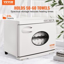 VEVOR Hot Towel Warmer,23L Large Capacity Spa Hot Towel Warmers with See Through Window, 2 Stainless Steel Racks, Holds up 50-60 Towels, 2-in-1 Quick All-round Heating for Facials, SPA, Massage, Salon
