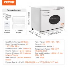 VEVOR Hot Towel Warmer，23L Large Capacity Spa Hot Towel Warmers with See Through Window, 2 Stainless Steel Racks, Holds up 50-60 Towels, 2-in-1 All-round Heating for Facials, SPA, Massage, Salon