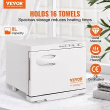 Calentador de toallas VEVOR, calentador de toallas caliente para spa de 8 l, calentador de toallas 2 en 1 con rejilla de acero inoxidable, capacidad para hasta 16 toallas, calefacción integral para tratamientos faciales, spa, masajes, salón, baño, esteticista