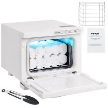 Calentador de toallas VEVOR, calentador de toallas caliente para spa de 8 l, calentador de toallas 2 en 1 con rejilla de acero inoxidable, capacidad para hasta 16 toallas, calefacción integral para tratamientos faciales, spa, masajes, salón, baño, esteticista