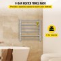 VEVOR Heated Towel Rack Electric Clothes Heater Warmer 6 Bars 620x600mm Silver