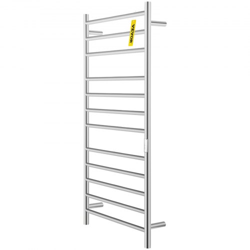 VEVOR Heated Towel Rack, 12-Bar Towel Warmer Rack, Wall Mounted Electric Towel Warmer, Electric Towel Drying Rack with Timer, Polished Stainless Steel Heated Towel Warmer for Bath, Plug-in/Hardwired