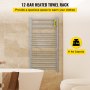 VEVOR Heated Towel Rack, 12-Bar Towel Warmer Rack, Wall Mounted Electric Towel Warmer, Electric Towel Drying Rack with Timer, Polished Stainless Steel Heated Towel Warmer for Bath, Plug-in/Hardwired