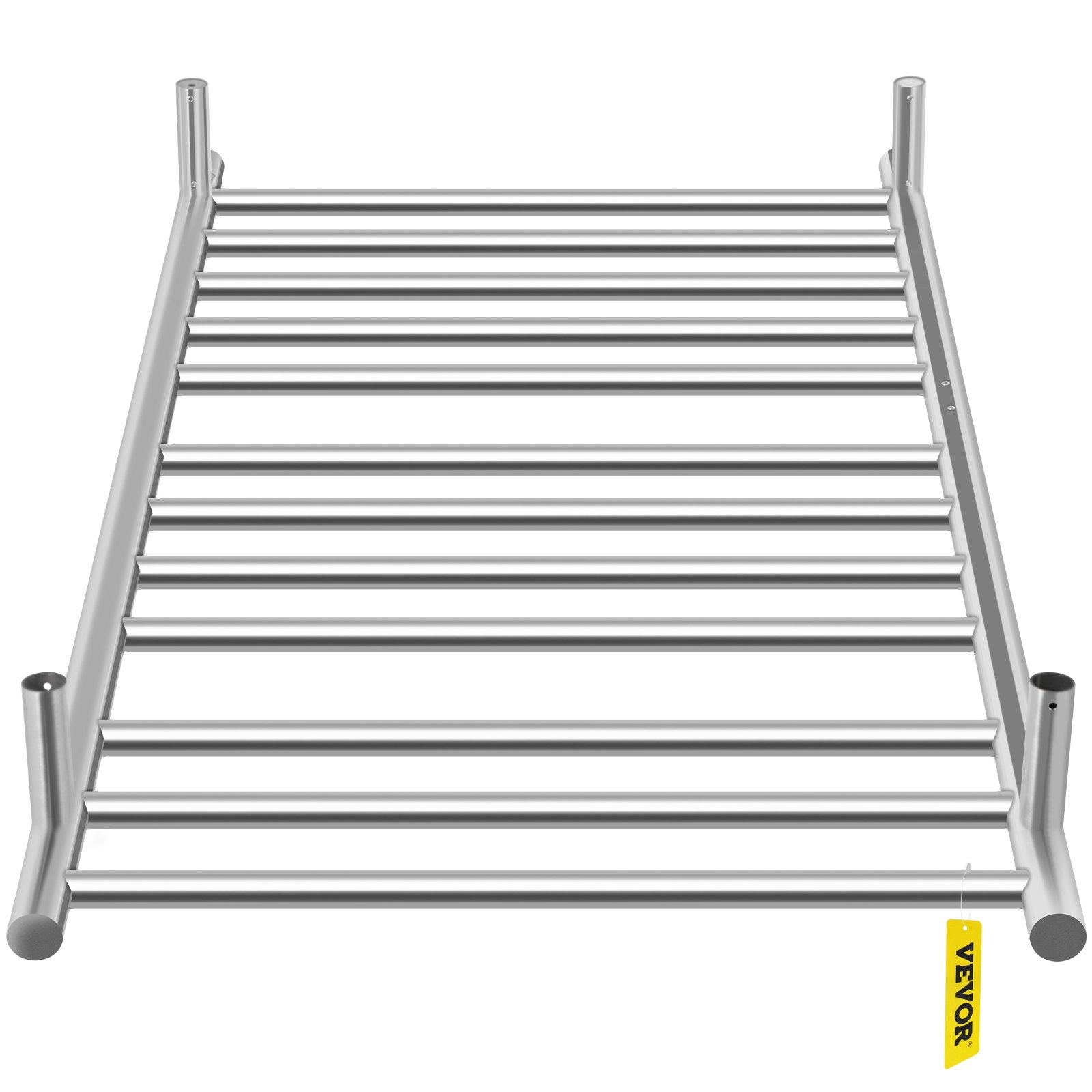 VEVOR Heated Towel Rack, 12-Bar Towel Warmer Rack, Wall Mounted Electric Towel Warmer, Electric Towel Drying Rack with Timer, Polished Stainless Steel Heated Towel Warmer for Bath, Plug-in/Hardwired