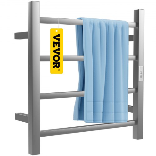 VEVOR Electric Towel Rail Radiator 4 Bars Towel Warmer 220V 50W Heated Towel Rail Stainless Steel IP55 2 Modes Dry & Heat Towels Load Capacity 11lbs