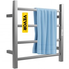 VEVOR Electric Towel Rail Radiator 4 Bars Towel Warmer 220V 50W Heated Towel Rail Stainless Steel IP55 2 Modes Dry & Heat Towels Load Capacity 11lbs