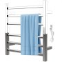 VEVOR Heated Towel Rack, 6 Bars Design, Mirror Polished Stainless Steel Electric Towel Warmer with Built-in Timer, Wall-Mounted for Bathroom, Plug-in/Hardwired, UL Certificated, Silver