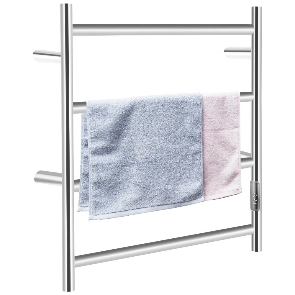 VEVOR Heated Towel Rack, Bars Design, Polished Stainless Steel Electric Towel  Warmer with Built-in Timer, Wall-Mounted for Bathroom, Plug-in/Hardwired,  UL Certificated, Silver VEVOR US