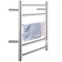 VEVOR Heated Towel Rack, 6 Bars Design, Polished Stainless Steel Electric Towel Warmer with Built-in Timer, Wall-Mounted for Bathroom, Plug-in/Hardwired, UL Certificated, Silver