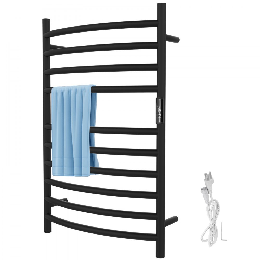 VEVOR Heated Towel Rack, 10-Bar Towel Warmer Rack, Wall Mounted