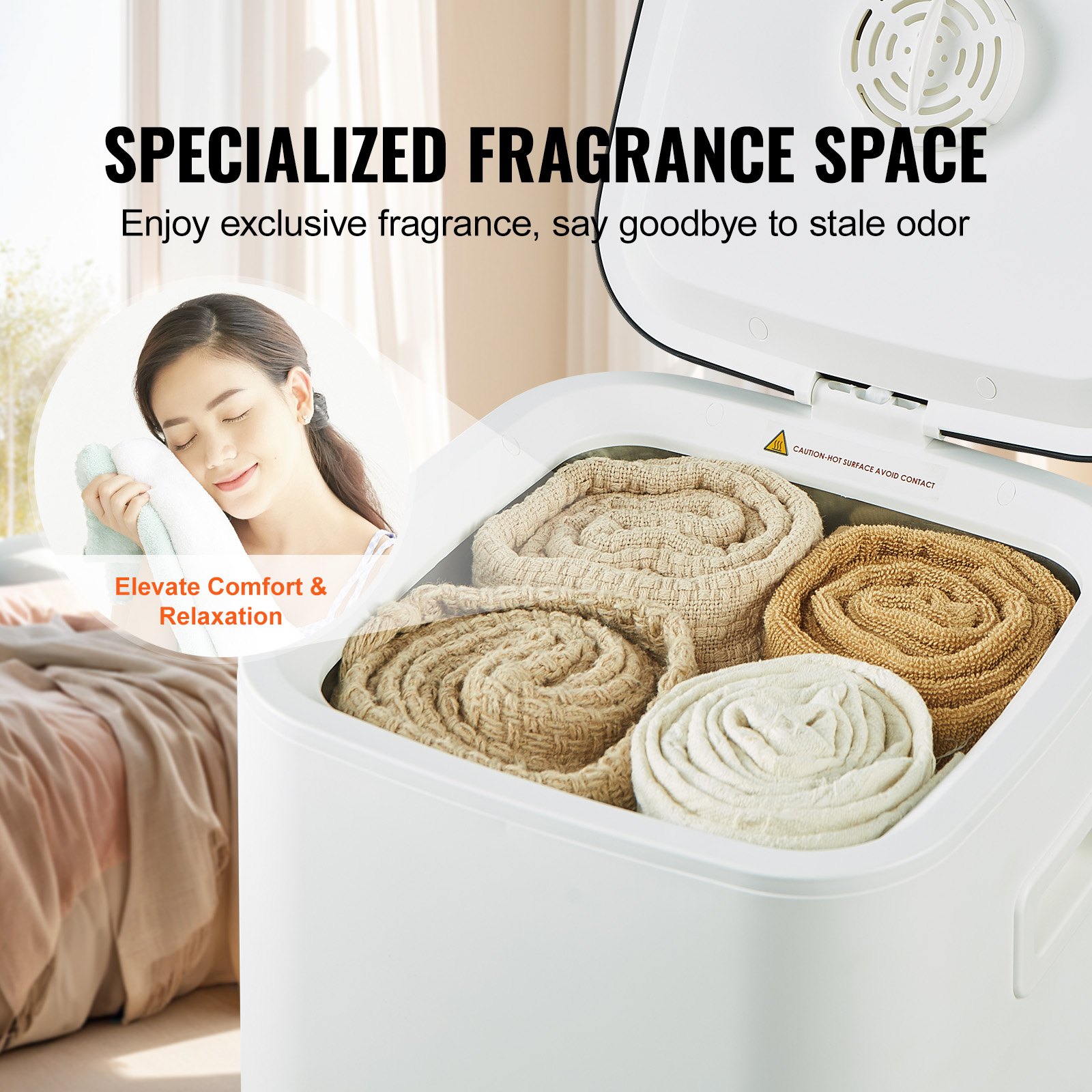 VEVOR Towel Warmers for Bathroom, Towel Warmer Bucket with Child Lock & High-Temp Indicator & 24H Delay Timer & Auto Shut Off Fits up to 4 Oversized Bath Towels, Blankets, Clothes, Bathrobes and More