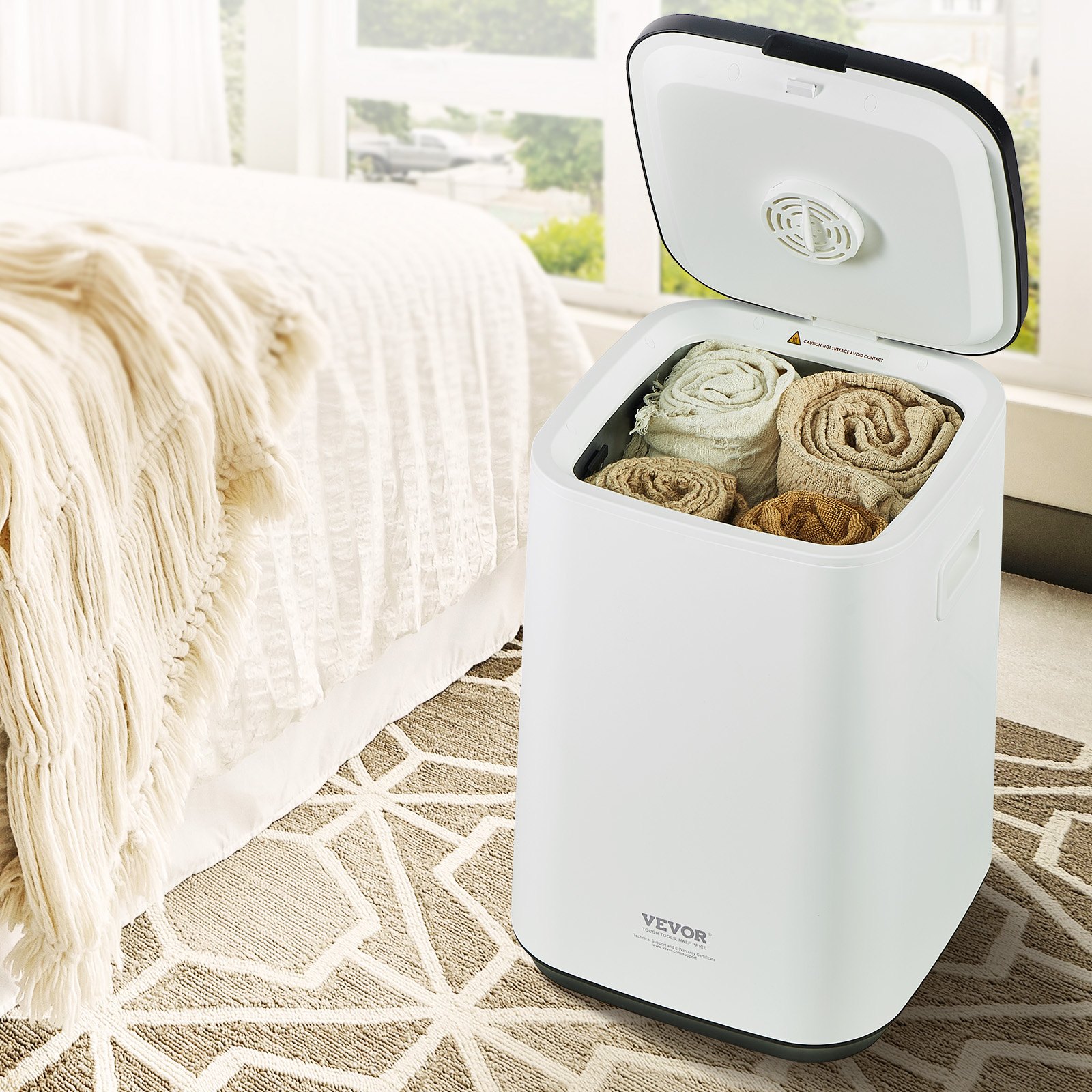 VEVOR Towel Warmers for Bathroom, Towel Warmer Bucket with Child Lock & High-Temp Indicator & 24H Delay Timer & Auto Shut Off Fits up to 4 Oversized Bath Towels, Blankets, Clothes, Bathrobes and More