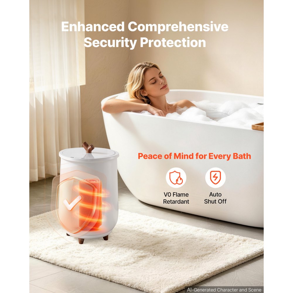 VEVOR Towel Warmers for Bathroom, Towel Warmer Bucket Auto Shut Off for Spa  Fits up to 3 Oversized Bath Towels, Blankets, Clothes, Bathrobes, PJ's and More