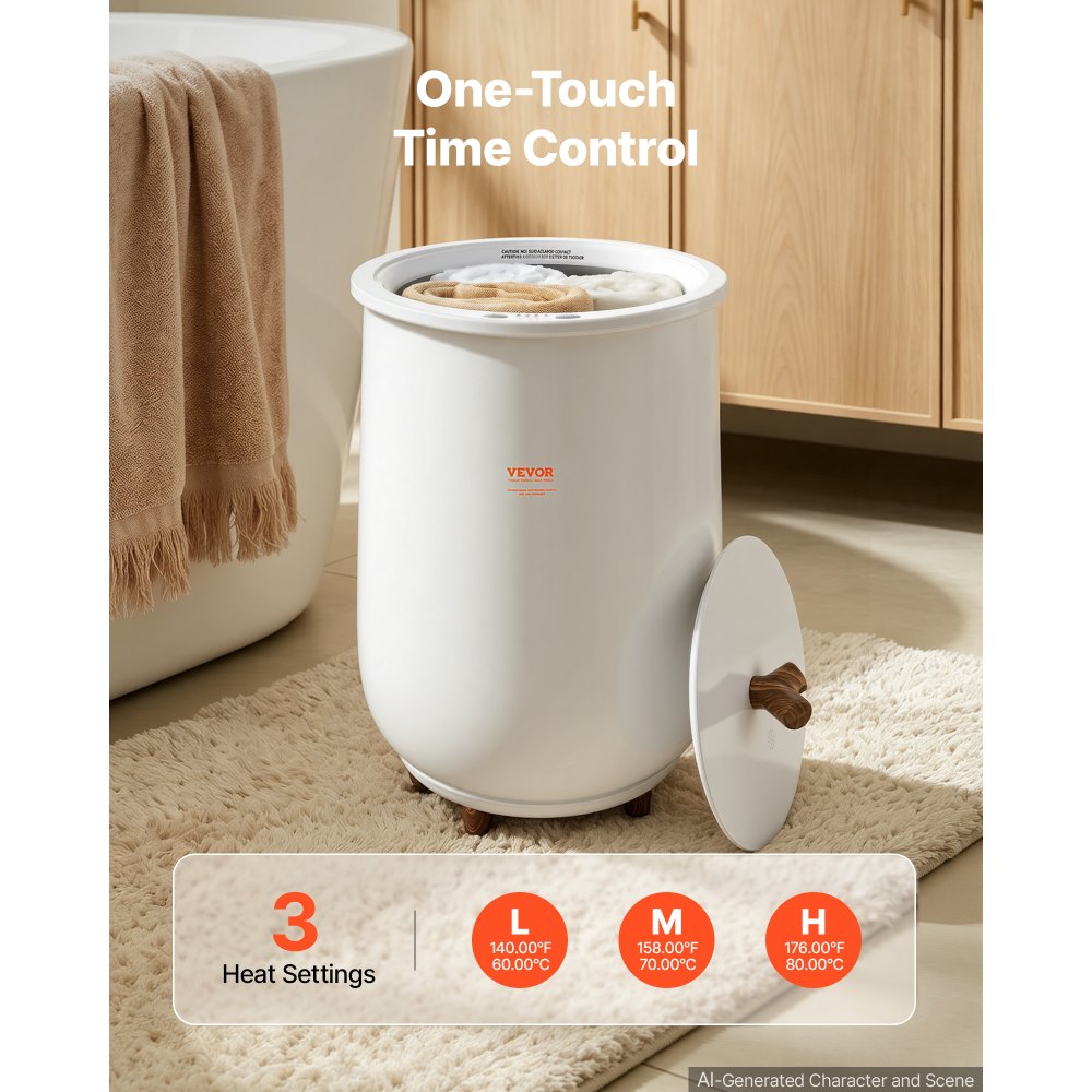 VEVOR Towel Warmers for Bathroom, Towel Warmer Bucket Auto Shut Off for Spa  Fits up to 3 Oversized Bath Towels, Blankets, Clothes, Bathrobes, PJ's and More