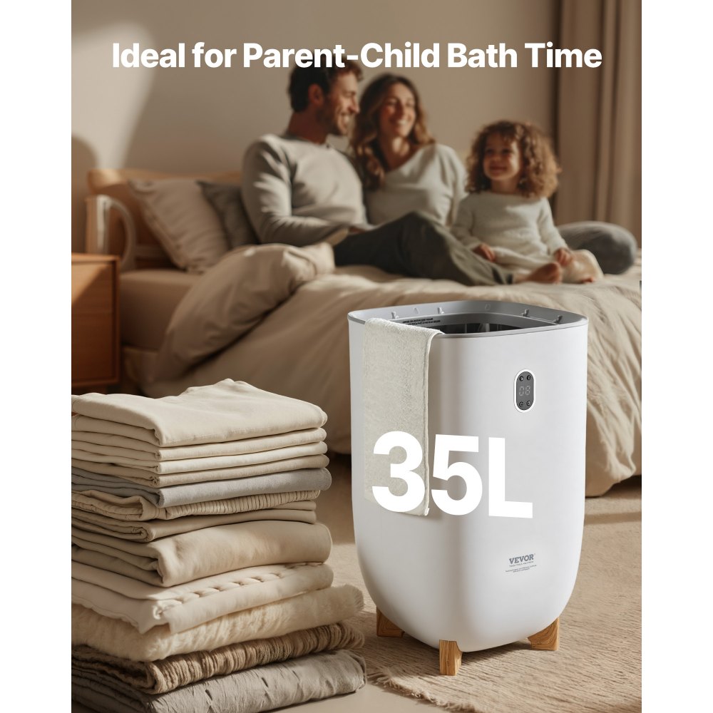 VEVOR Towel Warmers for Bathroom, 35 L Towel Warmer Bucket, Towel Dryer with Auto Shut Off for Spa Fits up to 6 Oversized Bath Towels, Blankets, Clothes, Bathrobes, PJ's and More