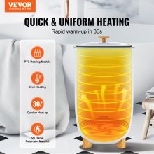 VEVOR 35L Large Towel Warmer Bucket with LED Screen Drying Fuction & Timer White