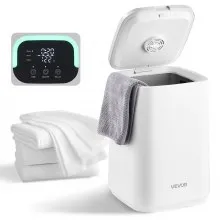 VEVOR Towel Warmer Bucket, 20L Heated Towel Warmer with LED Dispaly, Large Blanket Warmers for Bathroom, Timer & Temperature Setting, Security Lock & 4 Hooks, for SPA, Home, Countertop, Floor, White