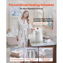 VEVOR Towel Warmer Bucket, 20L Heated Towel Warmer with LED Light, Large Blanket Warmers for Bathroom, 20/40/60/90 Mins Auto Shut off and Temperature Setting, for SPA, Home, Countertop, Floor, Gray