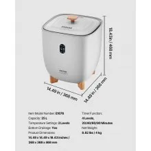 VEVOR Towel Warmer 25L, Towel Warmer Bucket with 2 Heating Modes, 20/40/60/90 Min Auto Shut Off, Bottom Heating Column, LED Display, Large Towel Warmer for Bathroom, Spa, Bathrobe, Blanket, PJ's, Gray
