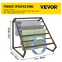 VEVOR Toallero para piscina, 8 barras, marrón, organizador de almacenamiento triangular independiente de PVC para exteriores, incluye 8 clips para toallas, bolsa de malla, gancho, también almacena flotadores y paletas, para playa, piscina