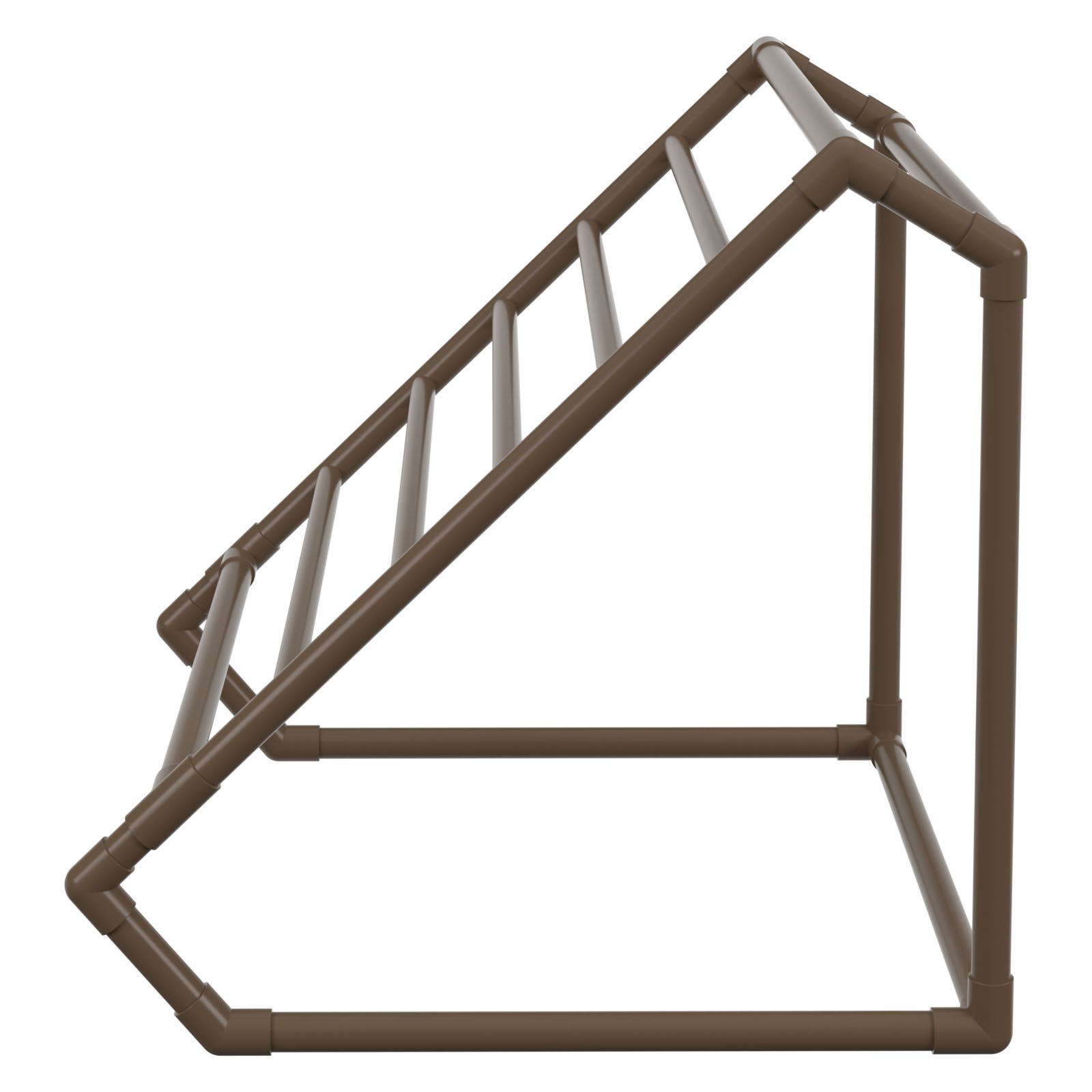 VEVOR Toallero para piscina, 8 barras, marrón, organizador de almacenamiento triangular independiente de PVC para exteriores, incluye 8 clips para toallas, bolsa de malla, gancho, también almacena flotadores y paletas, para playa, piscina