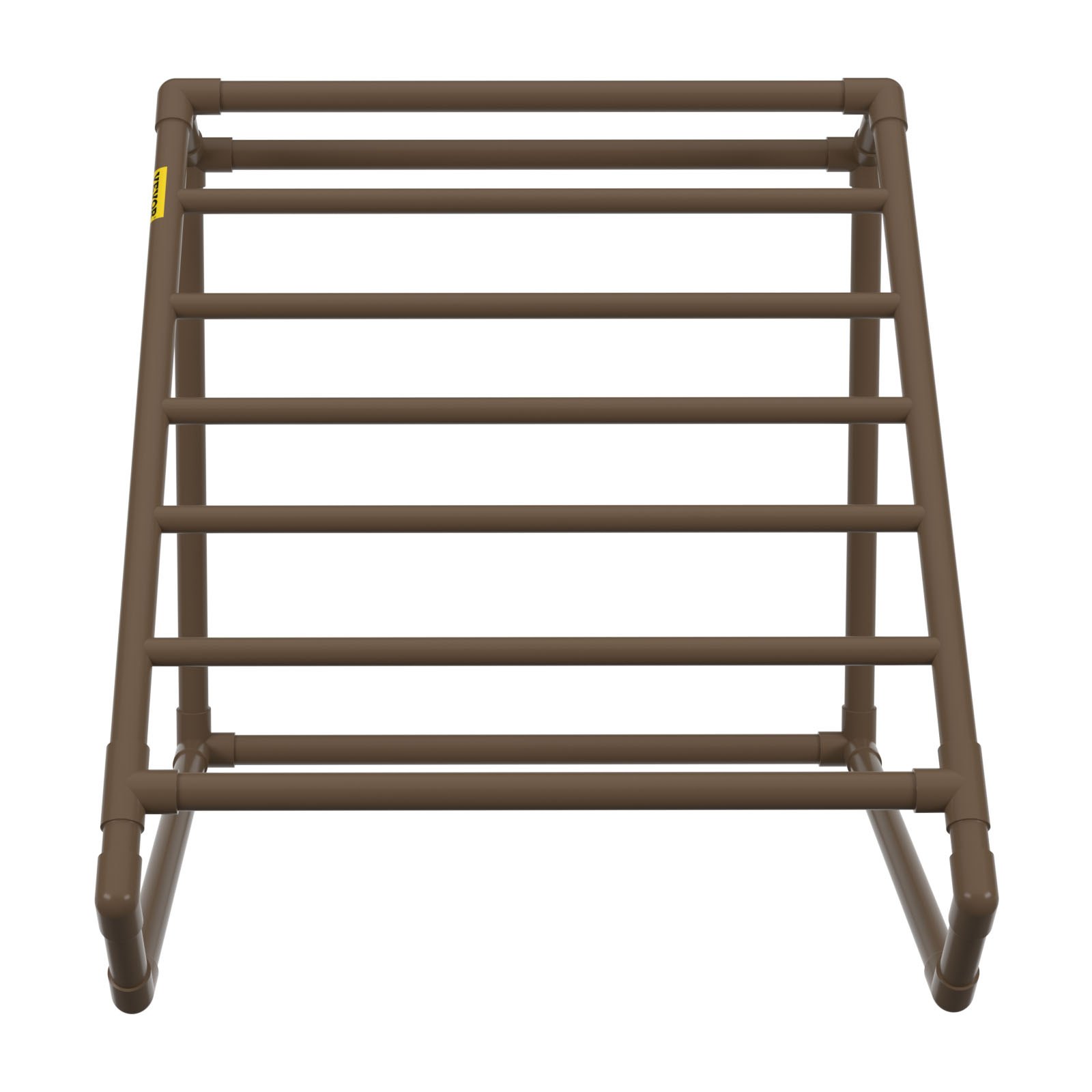 VEVOR Toallero para piscina, 8 barras, marrón, organizador de almacenamiento triangular independiente de PVC para exteriores, incluye 8 clips para toallas, bolsa de malla, gancho, también almacena flotadores y paletas, para playa, piscina