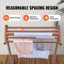 VEVOR Pool Towel Rack, 5 Bar, Brown, Freestanding Outdoor PVC T-Shape Poolside Storage Organizer, Include 8 Towel Clips, Mesh Bag, Hook, Also Stores Floats and Paddles, for Beach, Swimming Pool, Home