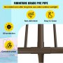 VEVOR Pool Towel Rack, 5 Bar, Brown, Freestanding Outdoor PVC T-Shape Poolside Storage Organizer, Include 8 Towel Clips, Mesh Bag, Hook, Also Stores Floats and Paddles, for Beach, Swimming Pool, Home