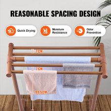 VEVOR Pool Towel Rack, 5 Bar, Brown, Freestanding Outdoor PVC T-Shape Poolside Storage Organizer, Include 8 Towel Clips, Mesh Bag, Hook, Also Stores Floats and Paddles, for Beach, Swimming Pool, Home