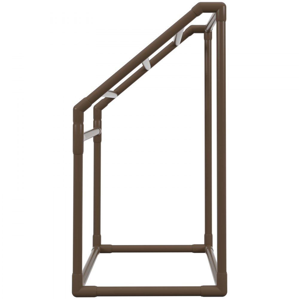VEVOR Towel Rack, 5 Bars Outdoor PVC Towel Holder, Freestanding Pool Towel Hanger Stand with Clips, Bag & Hook, Outdoor Indoor Quilt Drying Rack Organizer, Ideal for Poolside, Bathroom, Spa, Brown