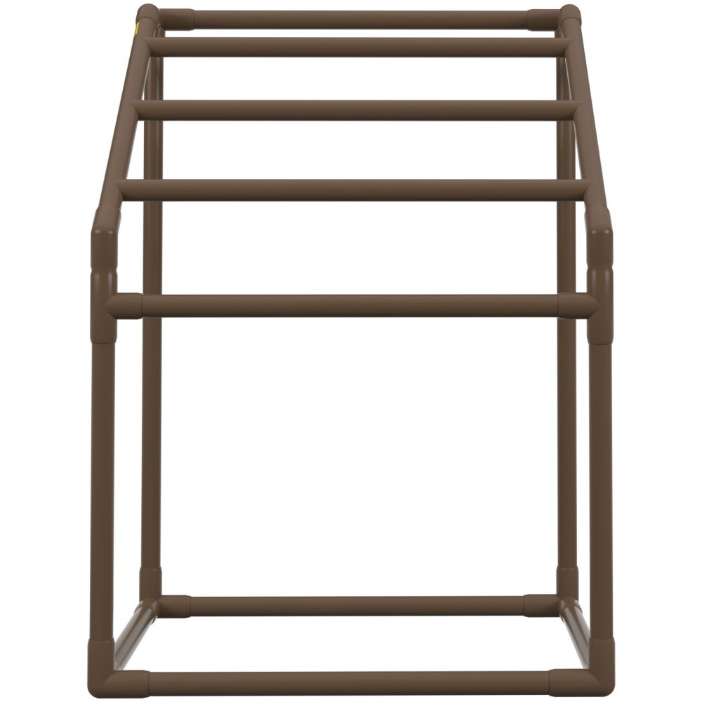 VEVOR Towel Rack, 5 Bars Outdoor PVC Towel Holder, Freestanding Pool Towel Hanger Stand with Clips, Bag & Hook, Outdoor Indoor Quilt Drying Rack Organizer, Ideal for Poolside, Bathroom, Spa, Brown